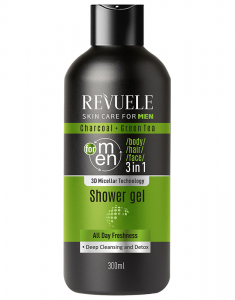 REVUELE Men Care Charcoal & Green Tea 3in1 Shower Gel